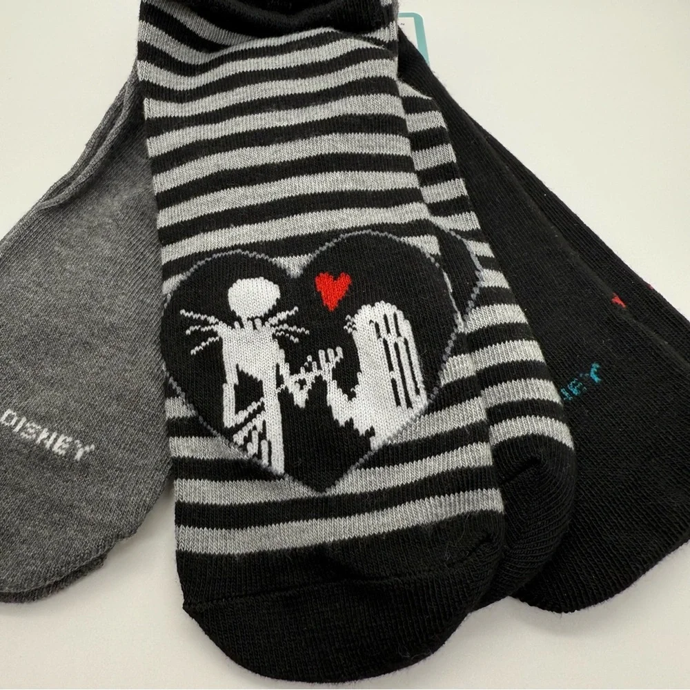Disney Women's Nightmare Before Christmas Socks‎ - Black and Gray Shoe Size 4-10